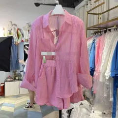 Large Women's New Sunscreen Shirt Loose And Slim - Pink Set - View 1