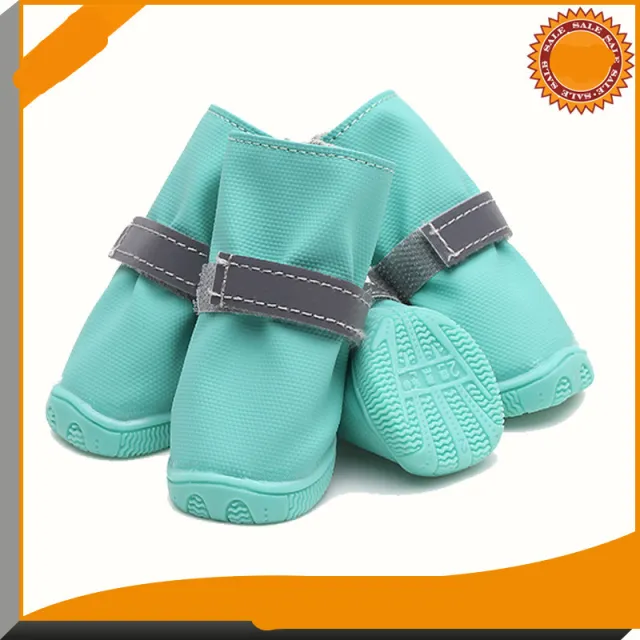 New Reflective Strappy Dog Shoes Puppy Rain Boots Lake Green - Shop at LoveMi
