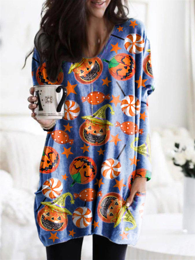 Title 5, Halloween Theme Multicolor Printed Long-sleeved...