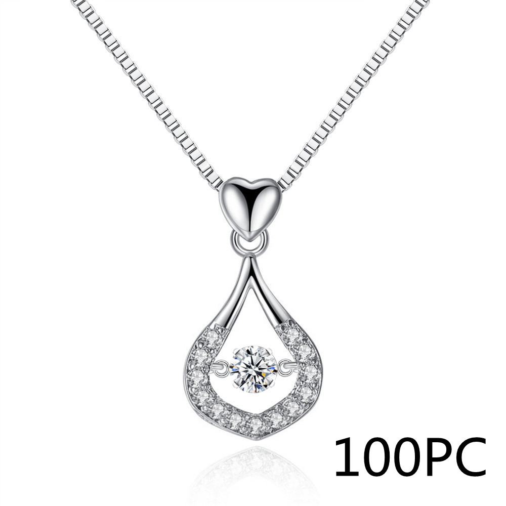 Smart Zircon Water Drop Necklace Swinging Dancing Flowers