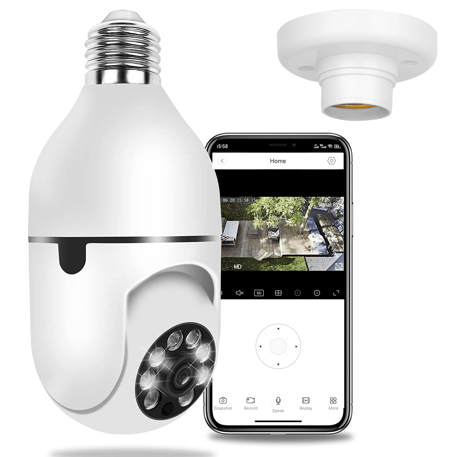 1Pc E27 WiFi Bulb Camera 1080P FHD WiFi IP Pan Tilt Security Surveillance Camera With Two-Way Audio Night Vision Motion Detection Function APP Control — foto 8