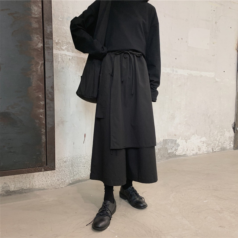 Title 5, Dark Black Wide Leg Pants For Men And Women