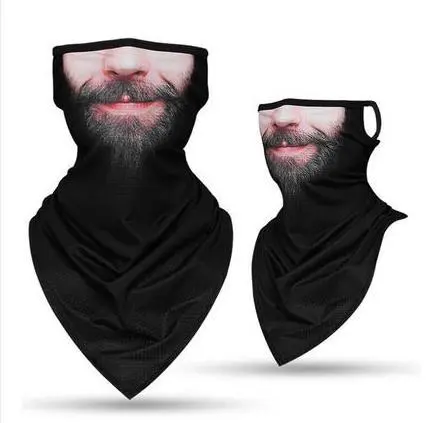 Sun Mask Ice Silk Bib Cover Men's Summer Fishing Breathable Riding Mask Magic Headscarf Beard And Half Face - Shop at LoveMi