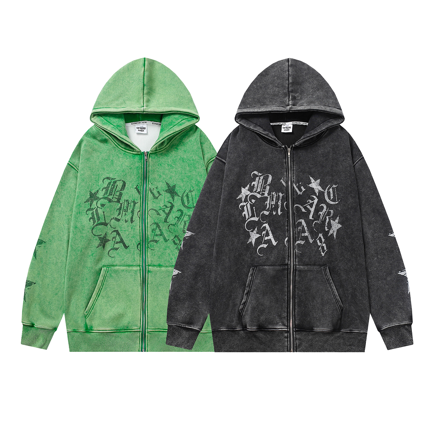 Old Washed Cardigan Hooded Sweater For Men And Women