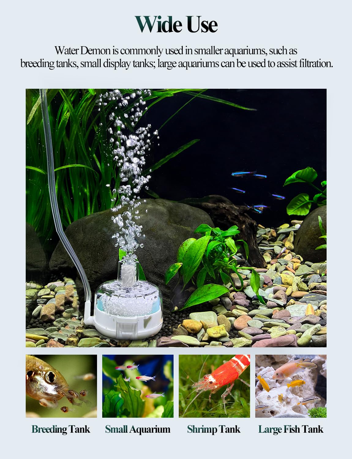 Mini Aquarium Sponge Filter, Small Fish Tank Filter Submersible Fish Filter Built-in Air Bubble Stone And Bio Balls For Fish Tanks Up To 5 Gallon - Air Pump Not Included — foto 10