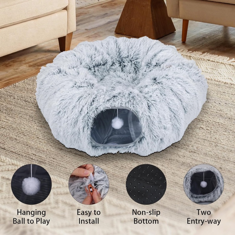 Cat Tunnel Bed Nest Interactive Toy For Small Medium Large Cats Exercise — image 2