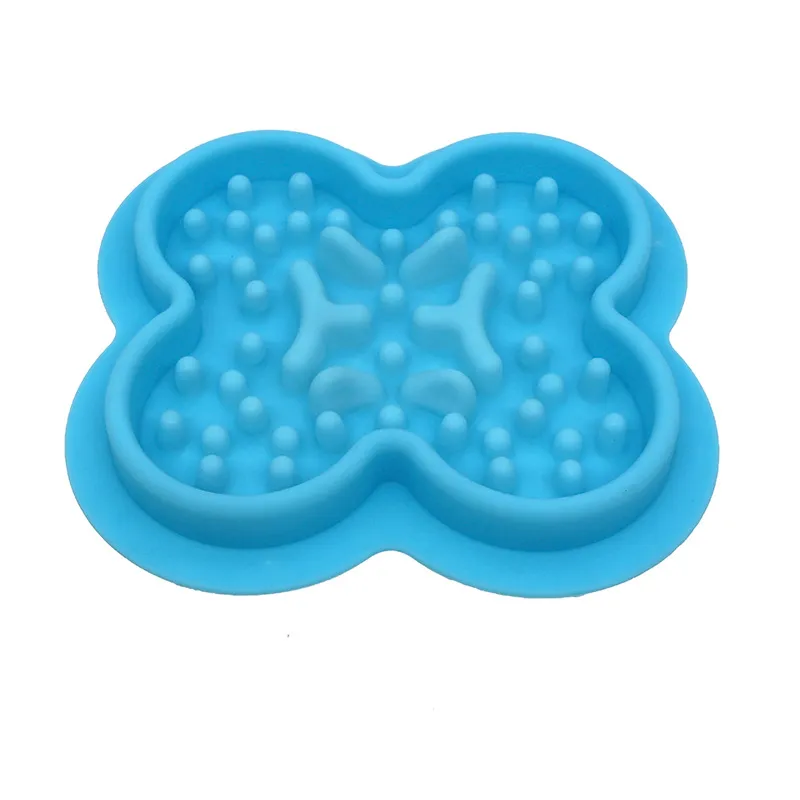 Silicone Pet Licking Pad Cat And Dog Slow Food Non-slip Placemat Pet Bowl - Blue