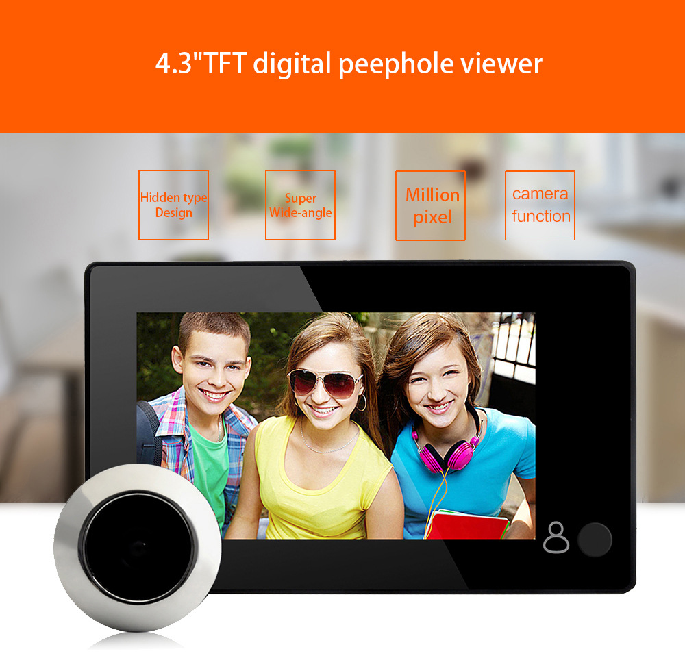 Hidden Electronic Cat's Eye 4.3 Inch Visible Electronic Cat's Eye Large Screen — foto 9