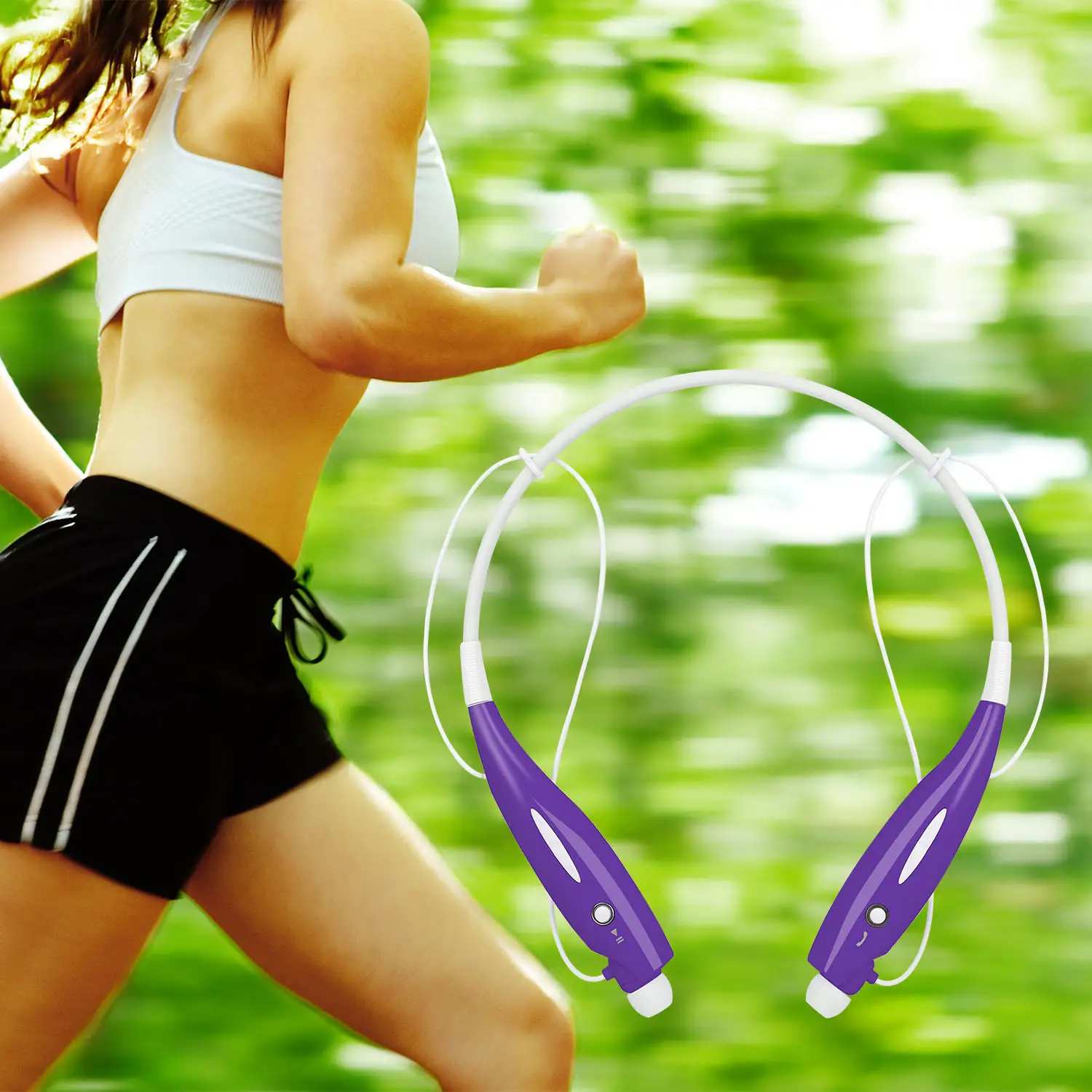 Wireless Stereo Headsets Sport Neckband Headphones In-ear Magnetic IPX4 Waterproof Earbuds With Built-in Mic Call Vibrate Alert Number Broadcast Running Gym