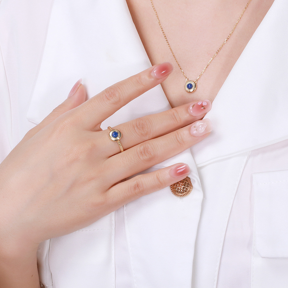 Title 5, Sterling Silver Ring Natural Lapis Lazuli