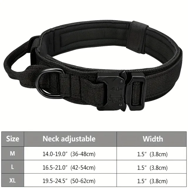 Heavy Duty Military Tactical Dog Collar With Handle Provides Ultimate Control And Comfort For Medium And Large Dogs Black - Shop at LoveMi