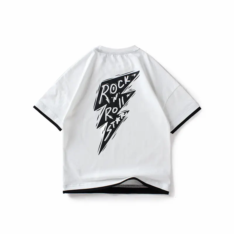 Middle And Large Children's Top Short Sleeves
