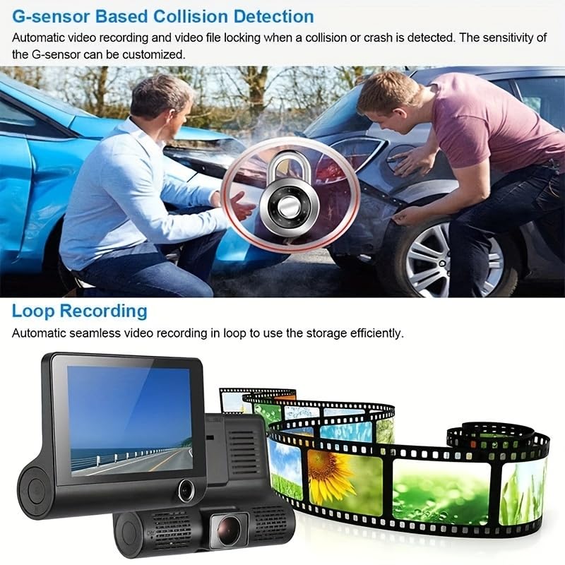 4-inch Three-record Dashcam