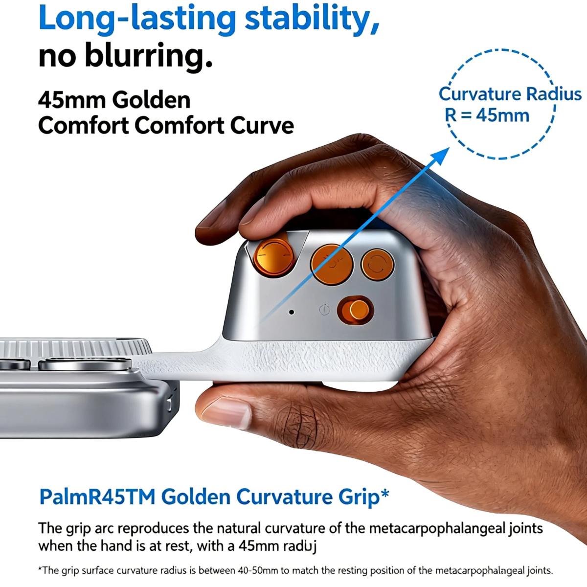 Magnetic Camera Grip Stabilizer With Wireless Remote, Ergonomic Anti-Shake Phone Handle Compatible With MagSafe, Zoom Control Portrait Landscape Switching, 109g Lightweight