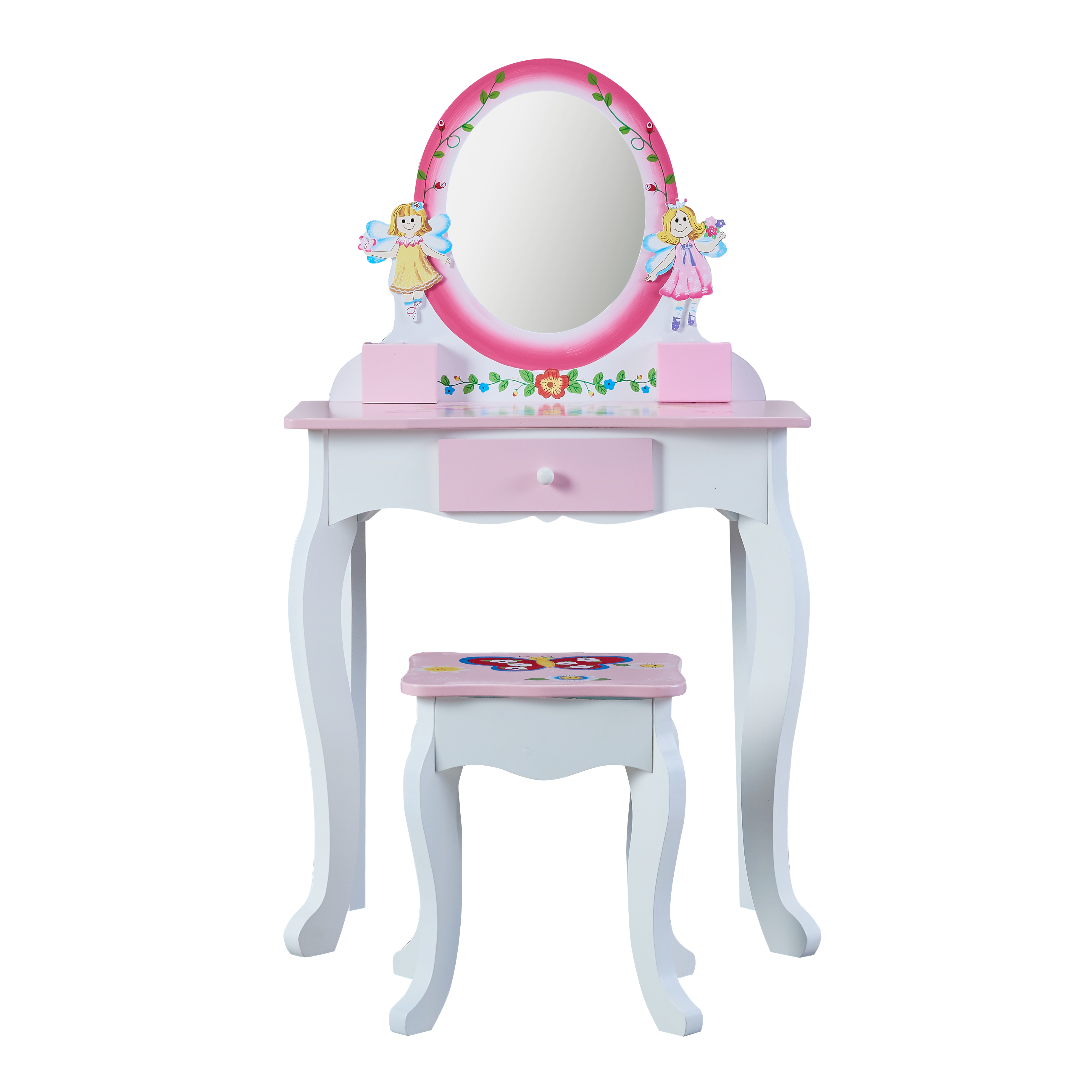Wooden Makeup Dresser Furniture Girls Mirrored Dressing Table For Kids — foto 5