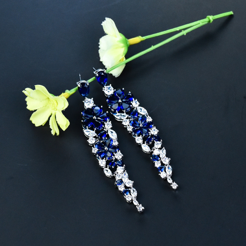 Fashion Long Flower Tassel Earrings