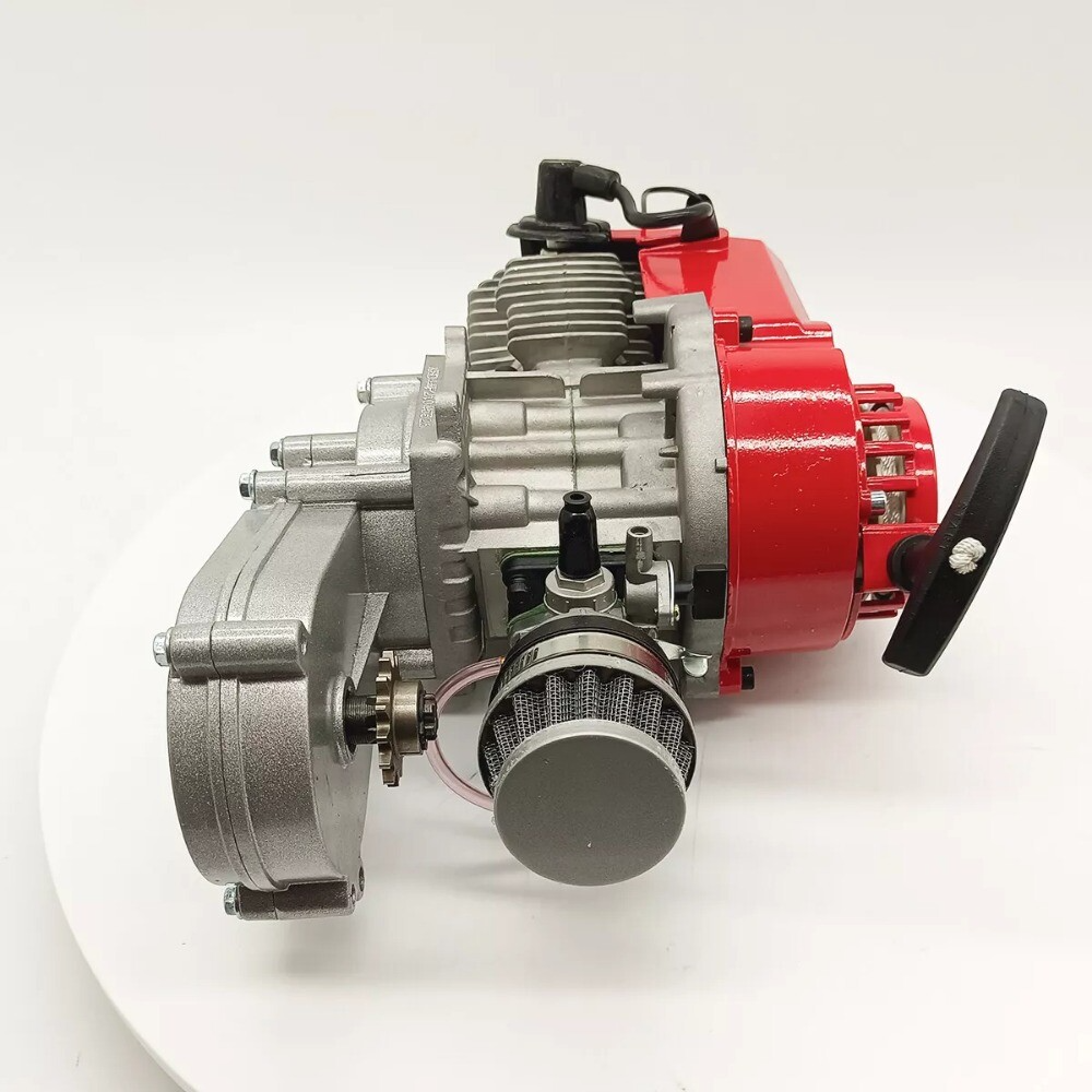 49cc mini dirt bike engine with transfer box red pull start