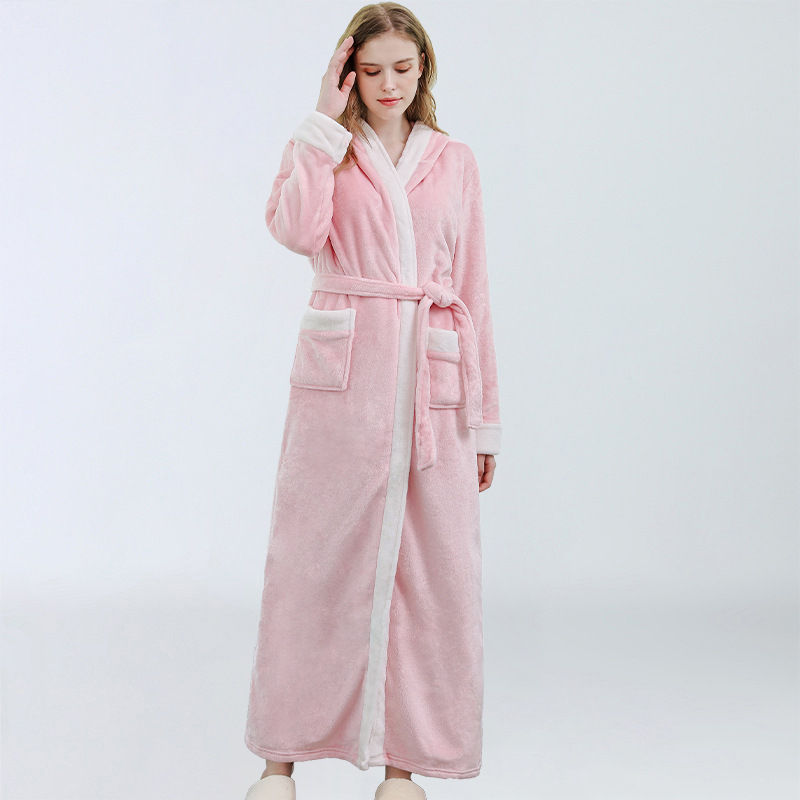 Title 5, Autumn And Winter Coral Fleece Nightgown Thicke...