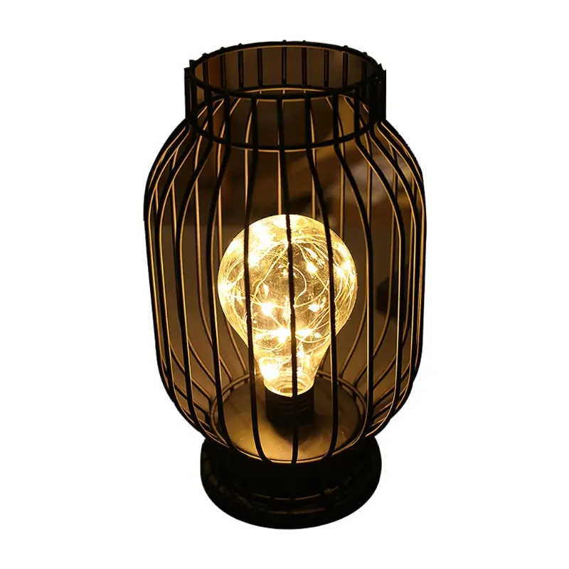 Cage Iron Shape Christmas Home Decoration Net Celebrity Popular Table Lamp
