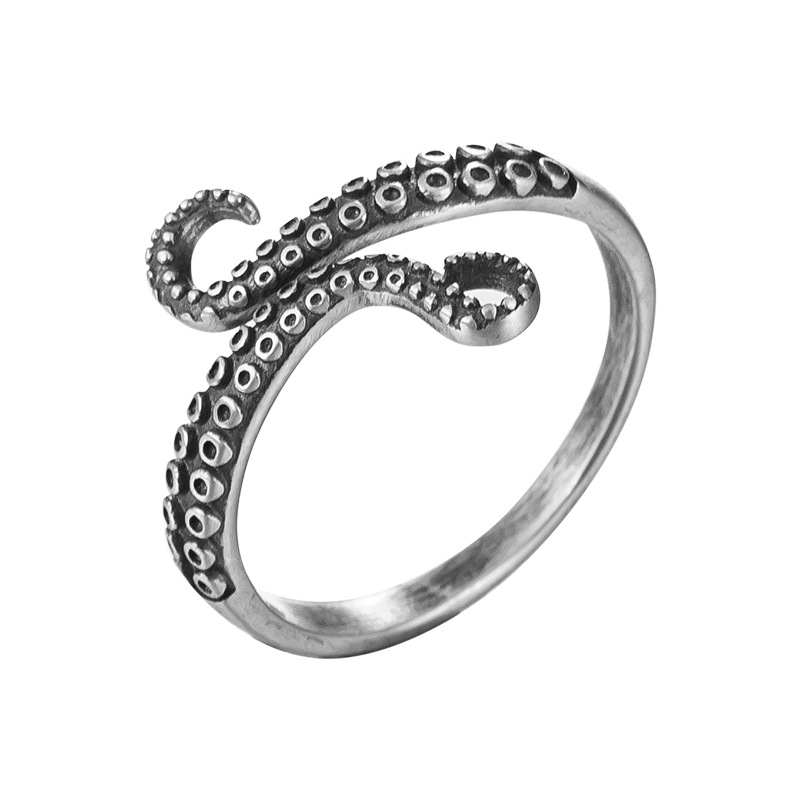 Old Craft Fashion Personality Creative Octopus Touch Finger Ring