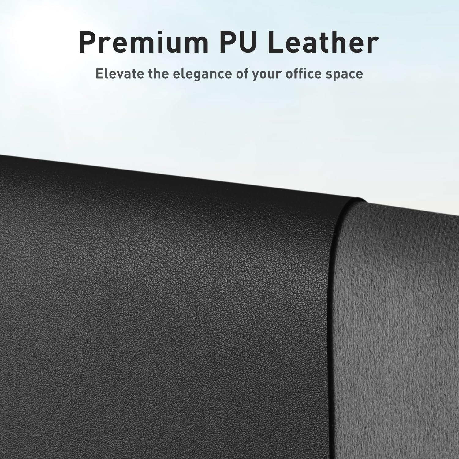 PU Leather Desk Pad Protector, Non Slip Waterproof Desk Blotter And Mouse Pad For Laptop, Writing, Office And Home, Black 3
