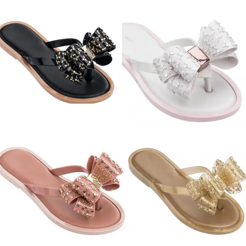 Brazilian Jelly Shoes Women's Bow Soft Bottom Flip-flops