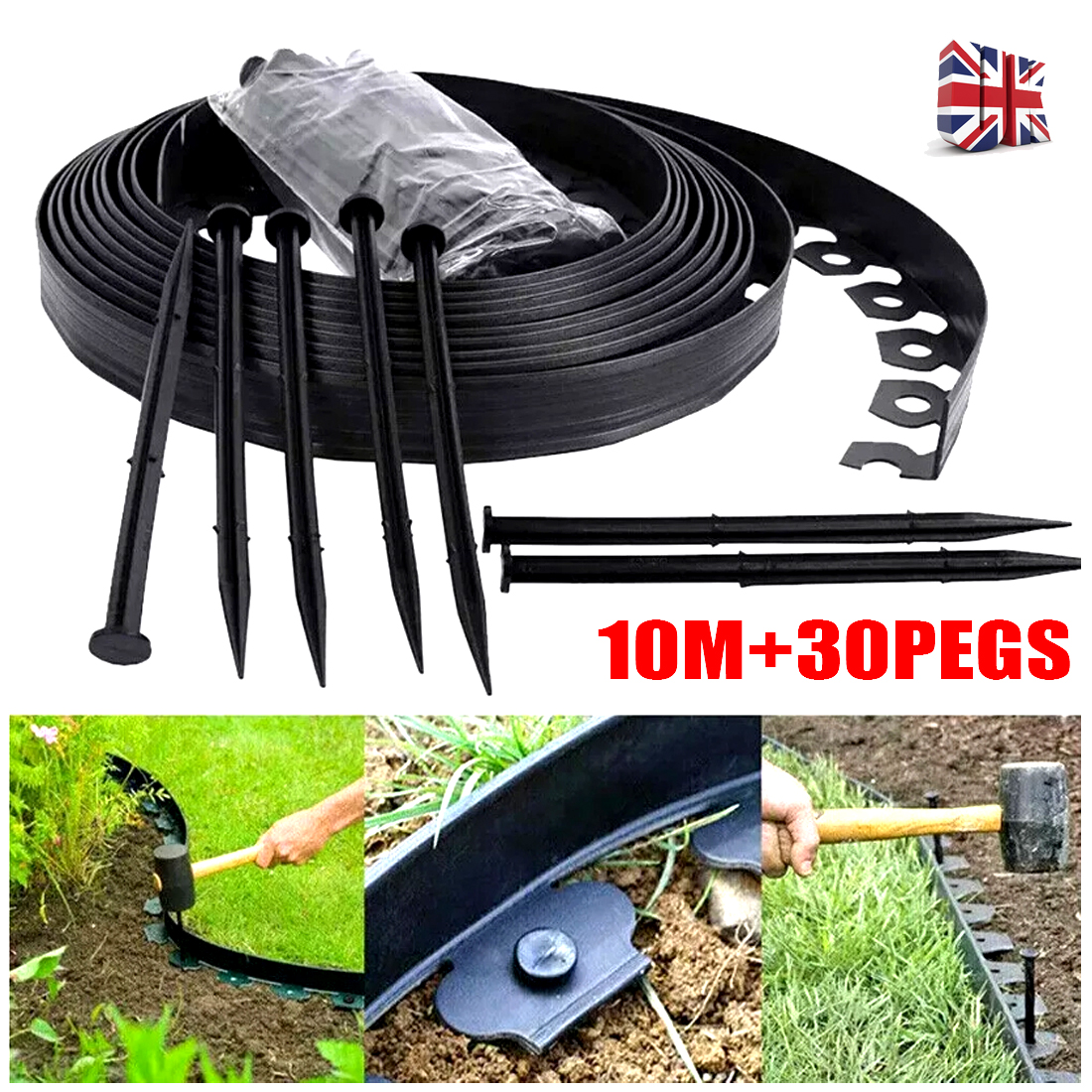 10-meter Outdoor Garden Boundary Lawn Isolation Stripedge Strip Send 30 Nails