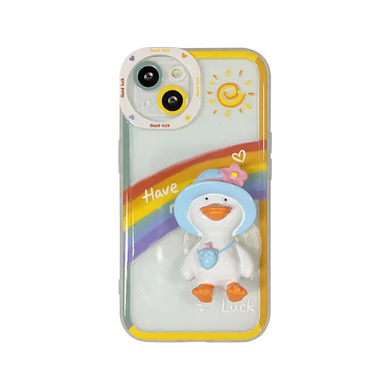 Cute Cartoon Duck Bracket Phone Case