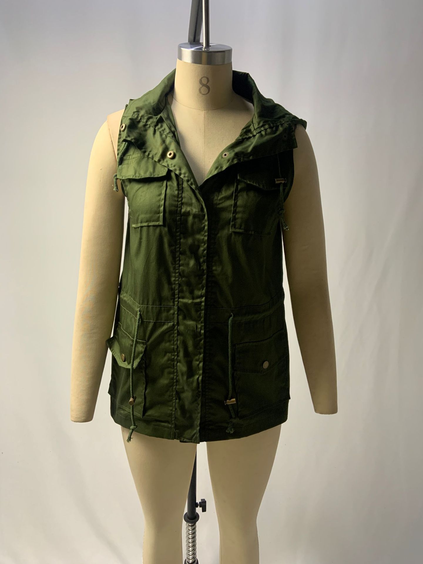 Women's Solid Color Workwear Vest Vest Hooded Jacket