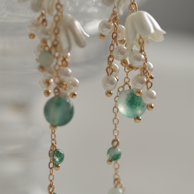 Title 5, Colored Ancient Wind Chime Orchid Earrings Fema...