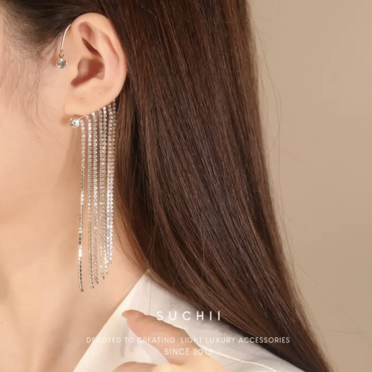 Meteor Falls Long Earrings Without Pierced Copper