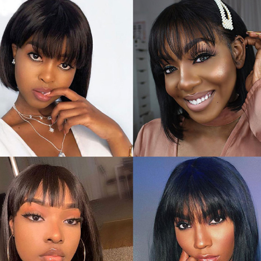 Wig Women’s Short Hair Fluffy Face Shaving Bobo