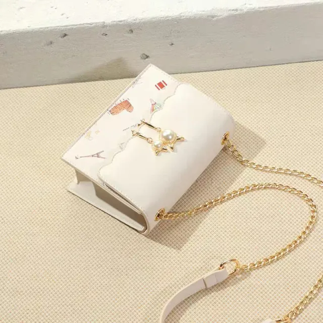 New Trendy Korean Style Wild Chain Girl One shoulder Messenger Bag Fashion White - Shop at LoveMi