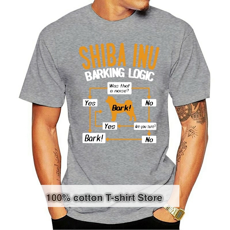 Title 2, T-shirt da uomo a manica corta Shiba Inu Barkin...