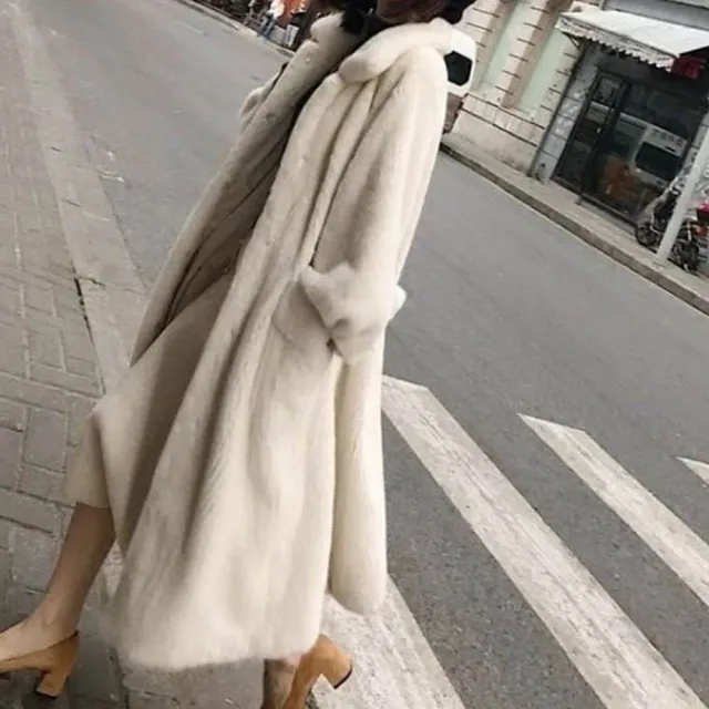 Faux Fur Long Solid Jacket White Black White - Shop at LoveMi