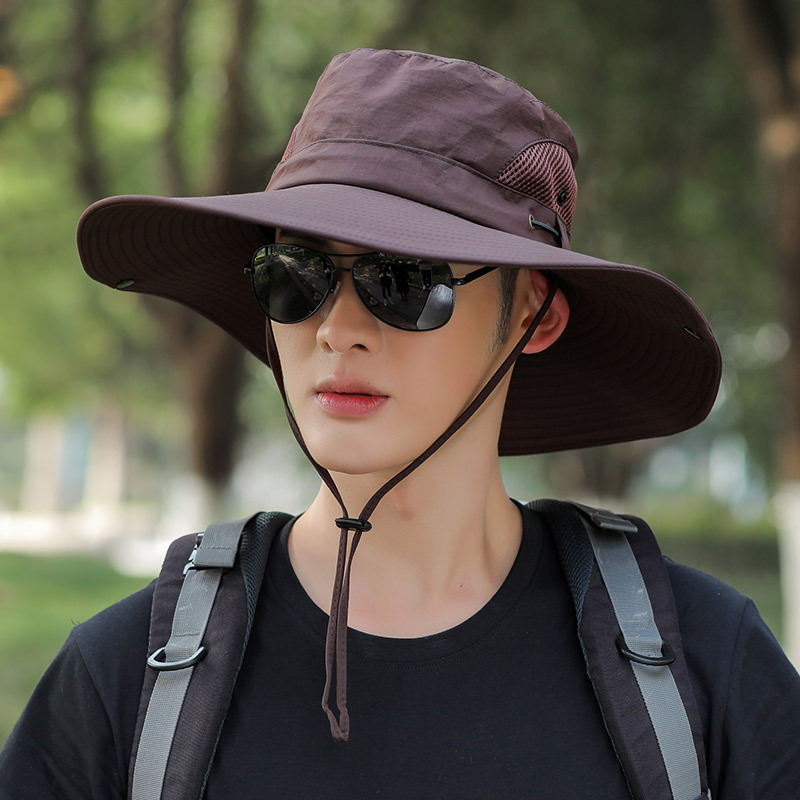 Men's Big Brim Sun Protection Fishing Fisherman Hat — foto 4