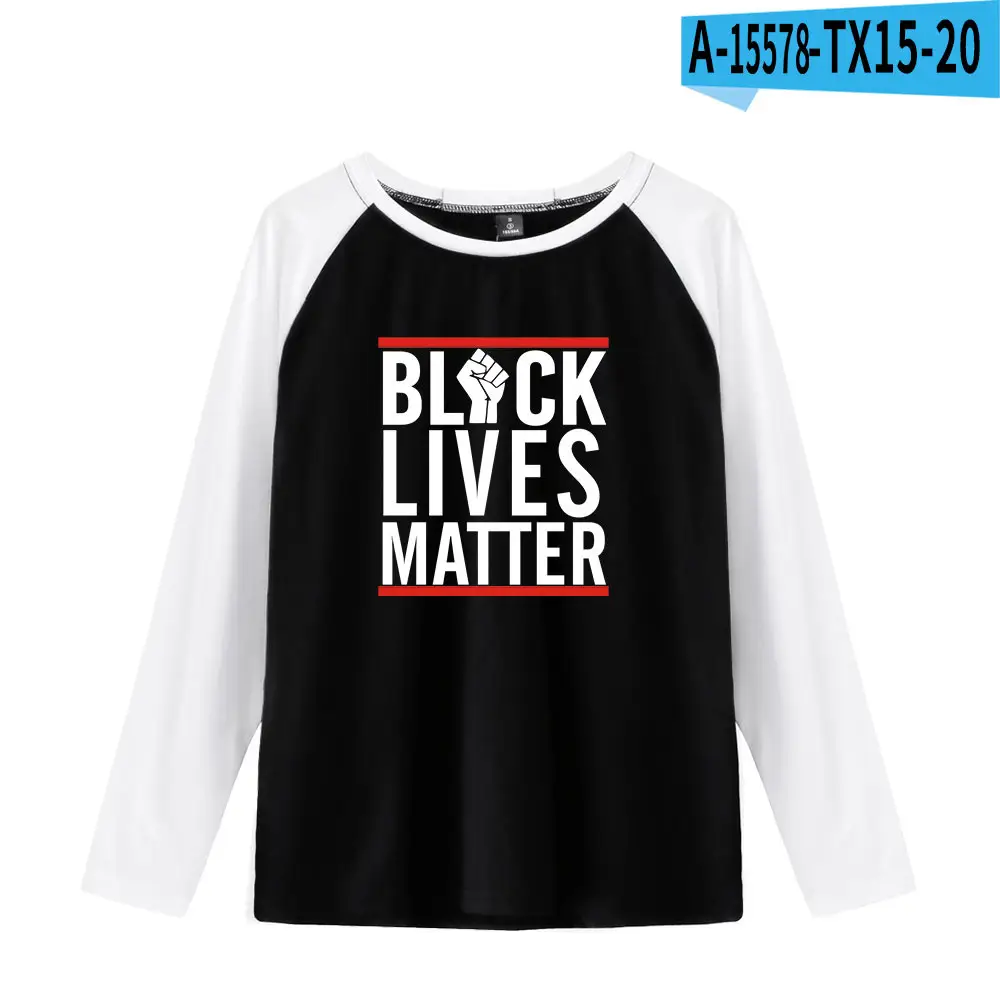 Black Lives Matter Printed Shoulder Long Sleeve T-shirt