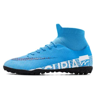 Men's Plus Size Soccer Shoes High Top AG Spikes - Blue