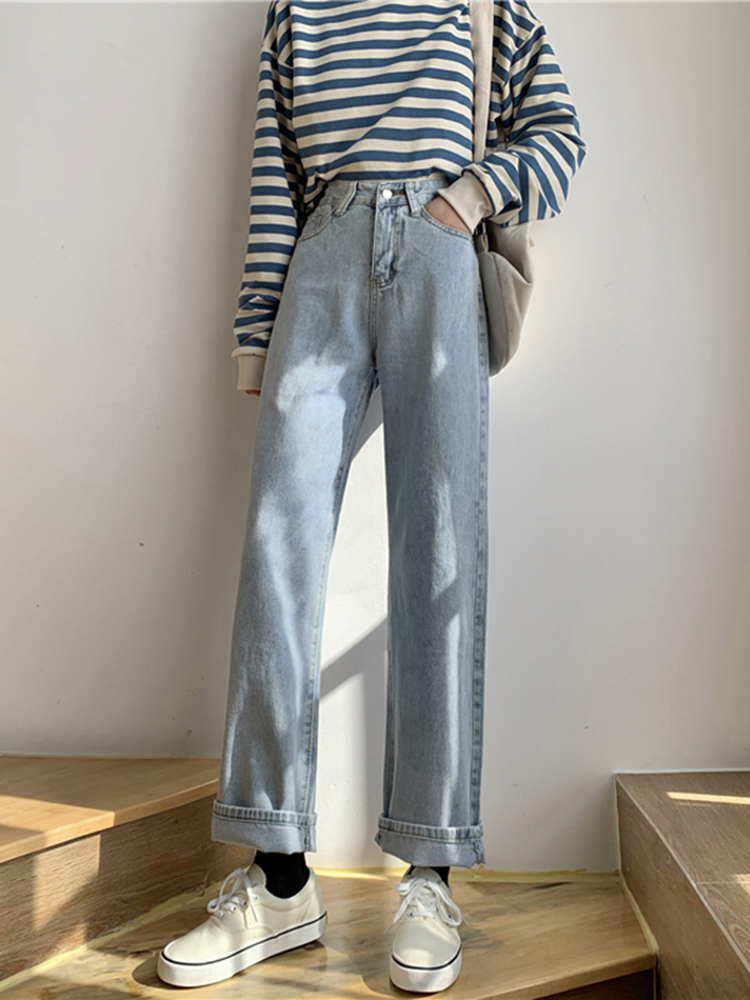 Women's Loose High Waist Slimming High Mopping Jeans