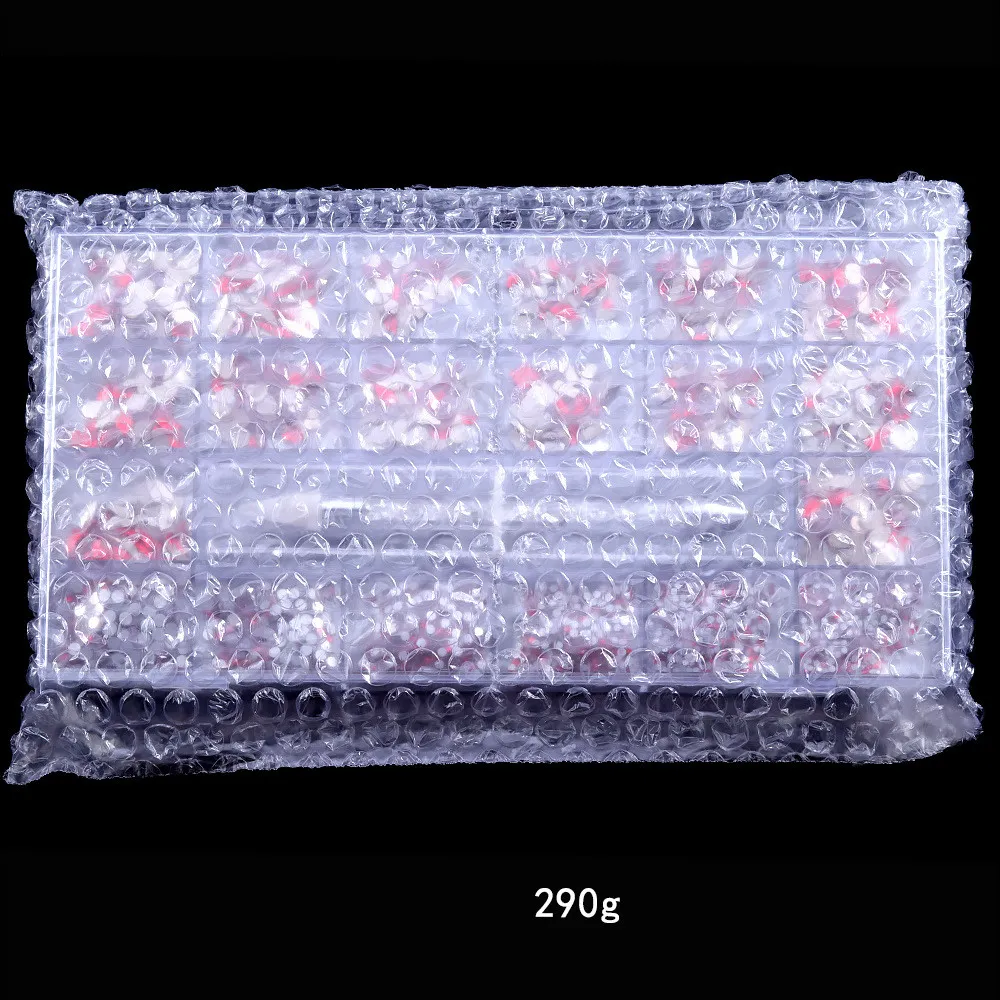 21 Grid Box Nail Enhancement Flat Bottom Glass Rhinestone Jewellery Set - 21Grid Box Bright Red