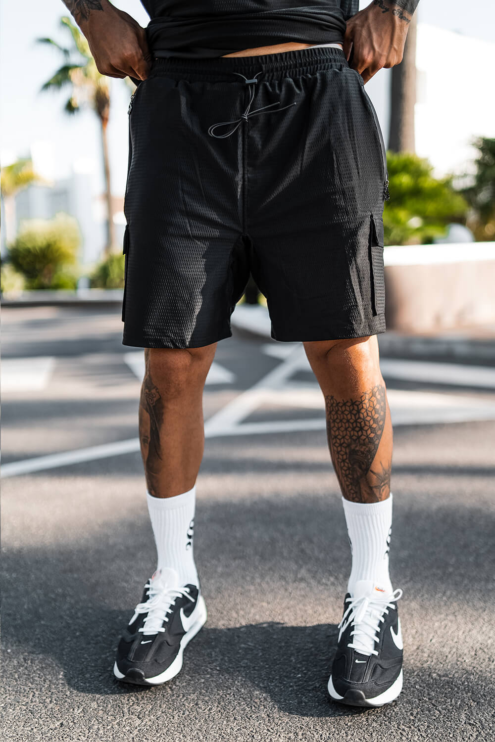 Men Breathable Fast Drying Large Mesh Double Layer