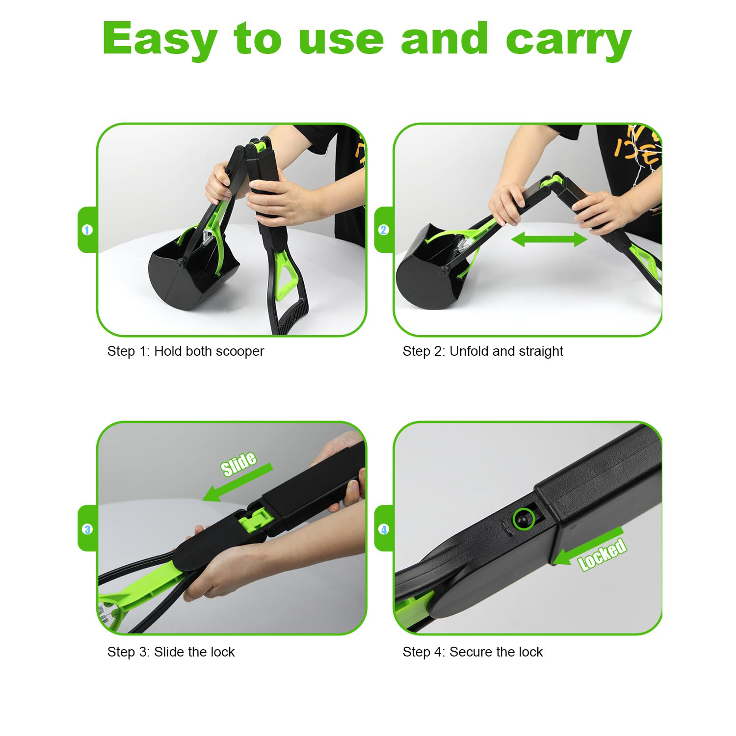 31in Pooper Scooper, Foldable Dog Pooper Scooper With Unbreakable Material And Durable Spring For Grass And Gravel 2