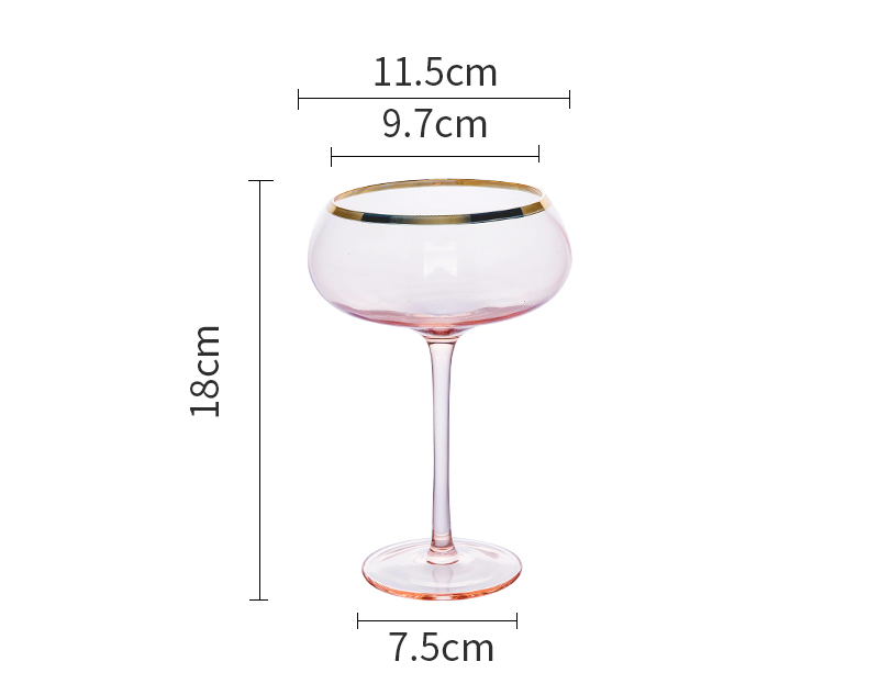 Gold rim twill wine glass