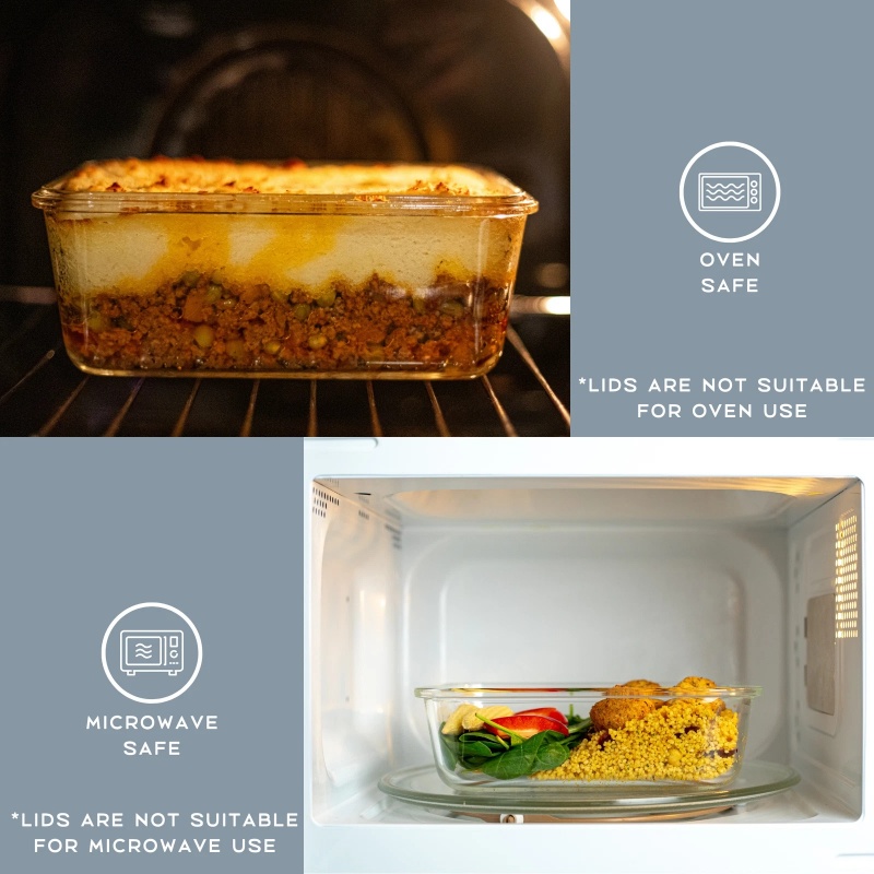 Glass Food Storage Containers With Lids - 5 Airtight