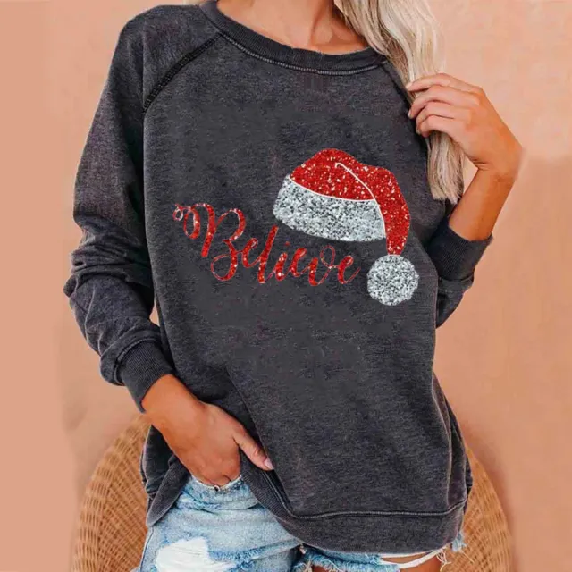 Printed Theme Hoodie Fleece Plus Size Hoodie Women Grey - Shop at LoveMi
