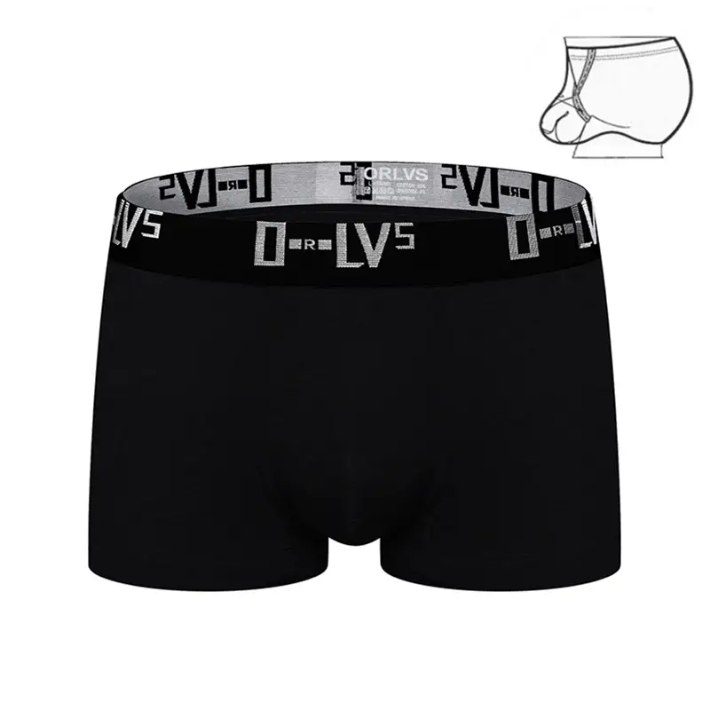 Simple Ring Lift U Convex Mid-waist Boxer Pants For Men