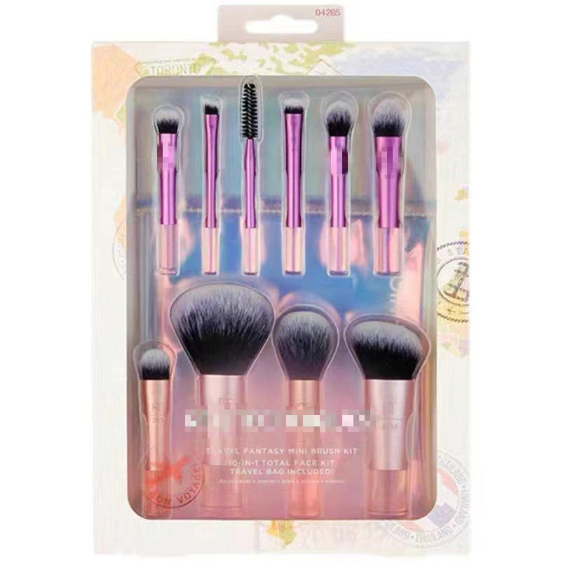 New RT Fantasy Mini Makeup Brush Brush Suit 10 Pack Portable Travel Size Eye Shadow Makeup Tools