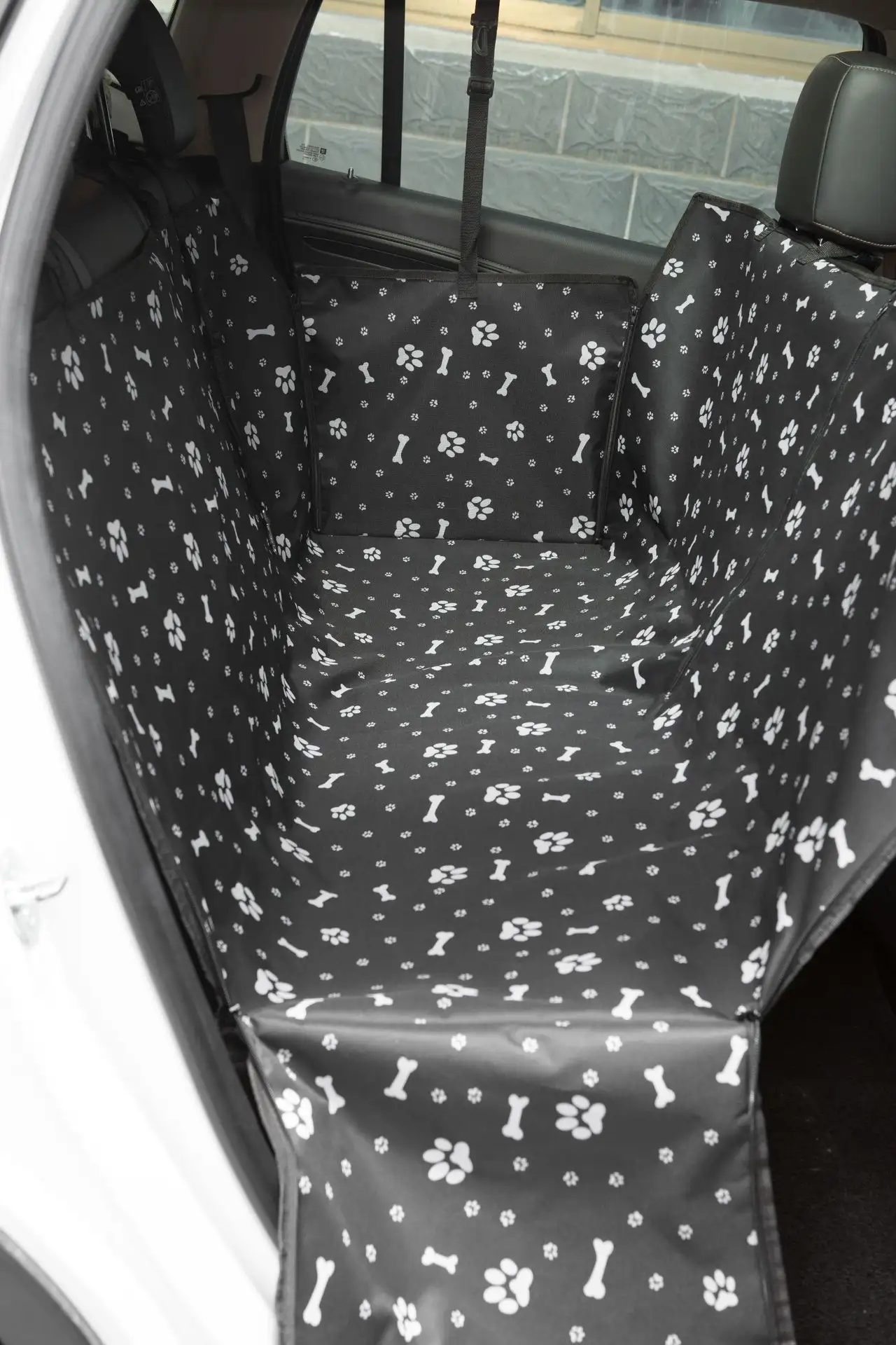 Printed Simple Rear Two-seater Car Mat For Pet Car