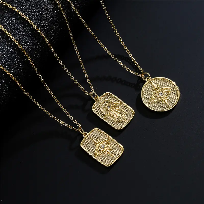 Copper Plating 18K Gold Square Pendant