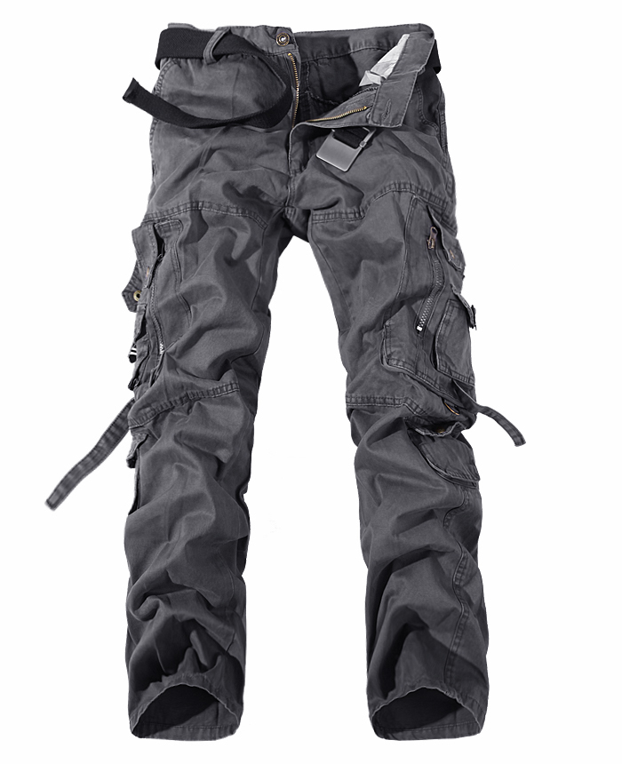 Men's Multi-Pocket Cargo Pants Zippers And Button Pockets- Belt Not Included - Picture 6 of 7